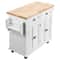 Prestige Rolling Kitchen Island Cart With Solid Wood Top Storage Cabinet 7