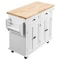 Prestige Rolling Kitchen Island Cart With Solid Wood Top Storage Cabinet 7