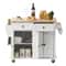 Prestige Rolling Kitchen Island Cart With Solid Wood Top Storage Cabinet 9