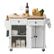 Prestige Rolling Kitchen Island Cart With Solid Wood Top Storage Cabinet 9