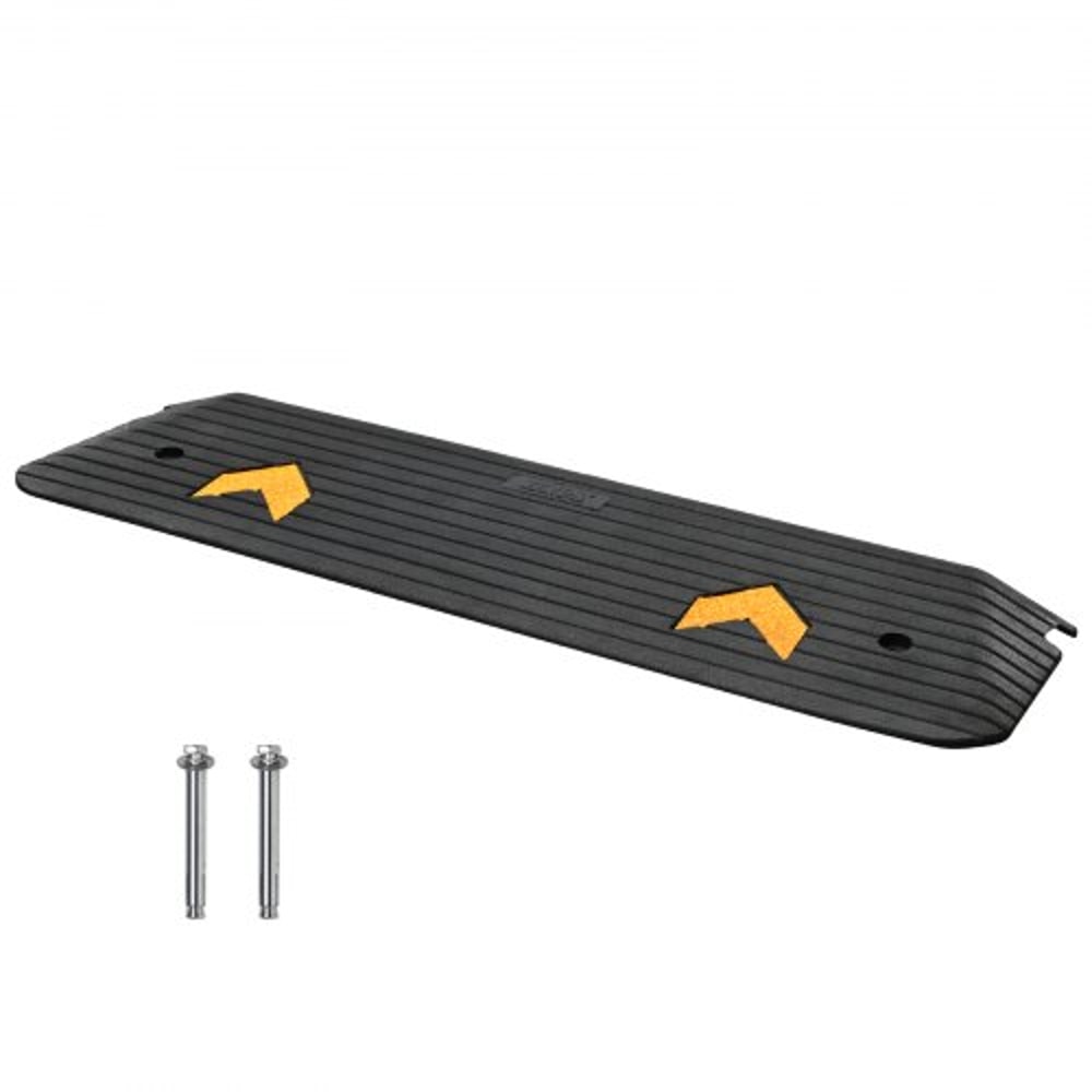 VEVOR HeavyDuty Rubber Threshold Ramp For Wheelchairs Scooters 1 Rise NonSlip Doorway Access Ramp 0