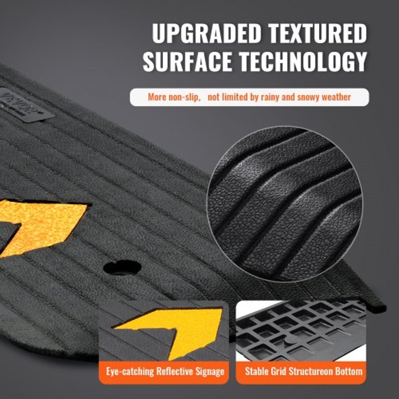VEVOR HeavyDuty Rubber Threshold Ramp For Wheelchairs Scooters 1 Rise NonSlip Doorway Access Ramp 3