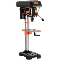 10-inch benchtop drill press with 5-speed control, cast iron frame & precision laser guide