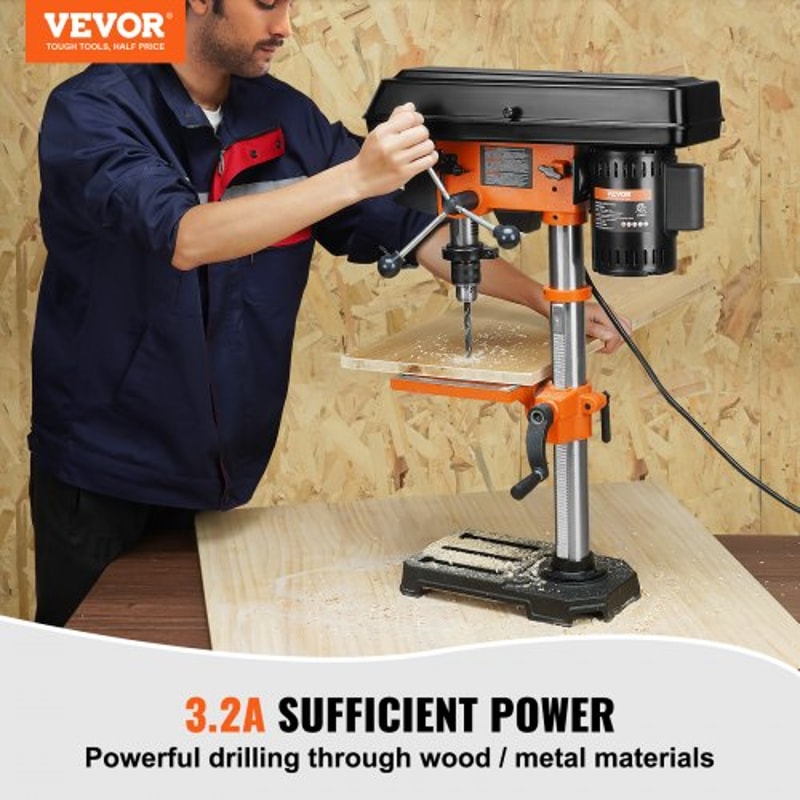 10Inch Benchtop Drill Press With 5Speed Control Cast Iron Frame Precision Laser Guide 1