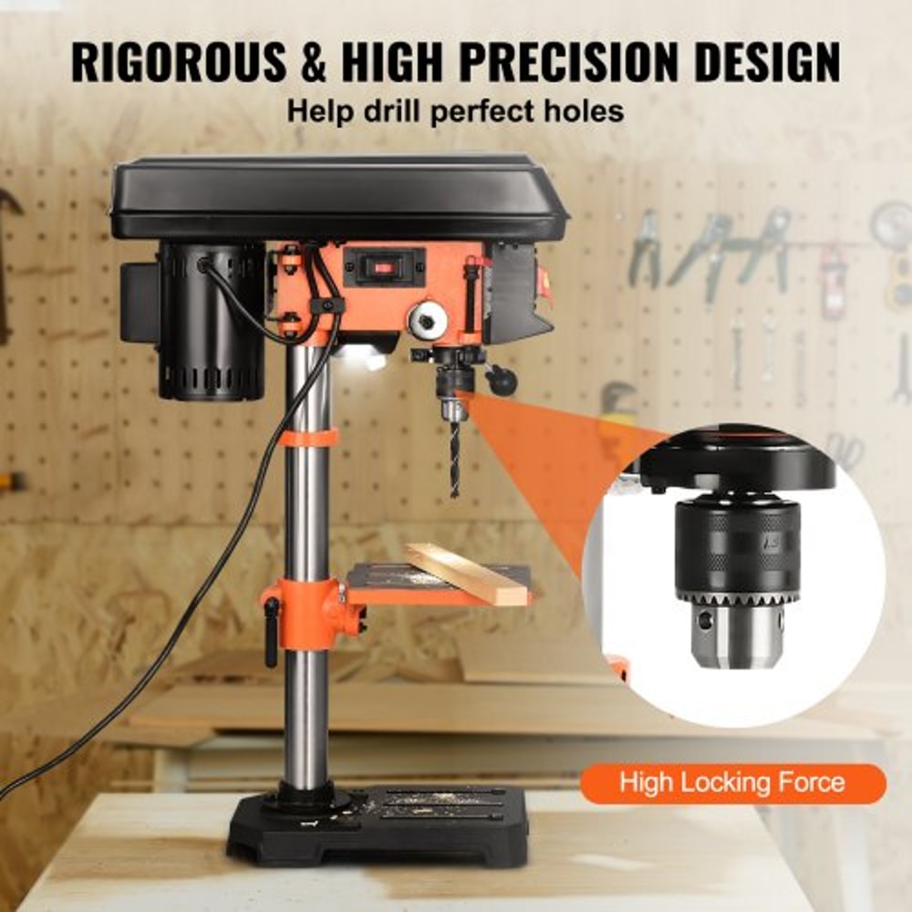 10Inch Benchtop Drill Press With 5Speed Control Cast Iron Frame Precision Laser Guide 2