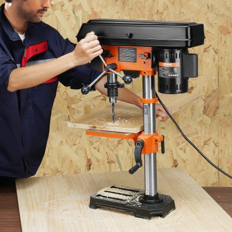 10Inch Benchtop Drill Press With 5Speed Control Cast Iron Frame Precision Laser Guide 6