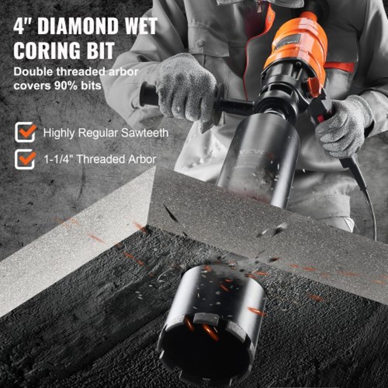 Handheld 1500W Wet Diamond Core Drilling Machine For Concrete Masonry 3