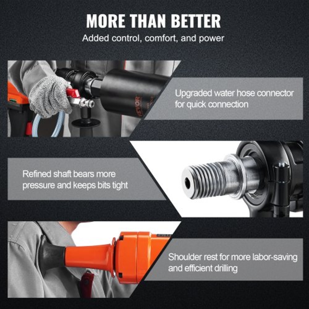Handheld 1500W Wet Diamond Core Drilling Machine For Concrete Masonry 5