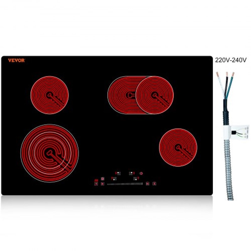 Built In Electric Ceramic Cooktop With 4 Burners Touch Controls 0