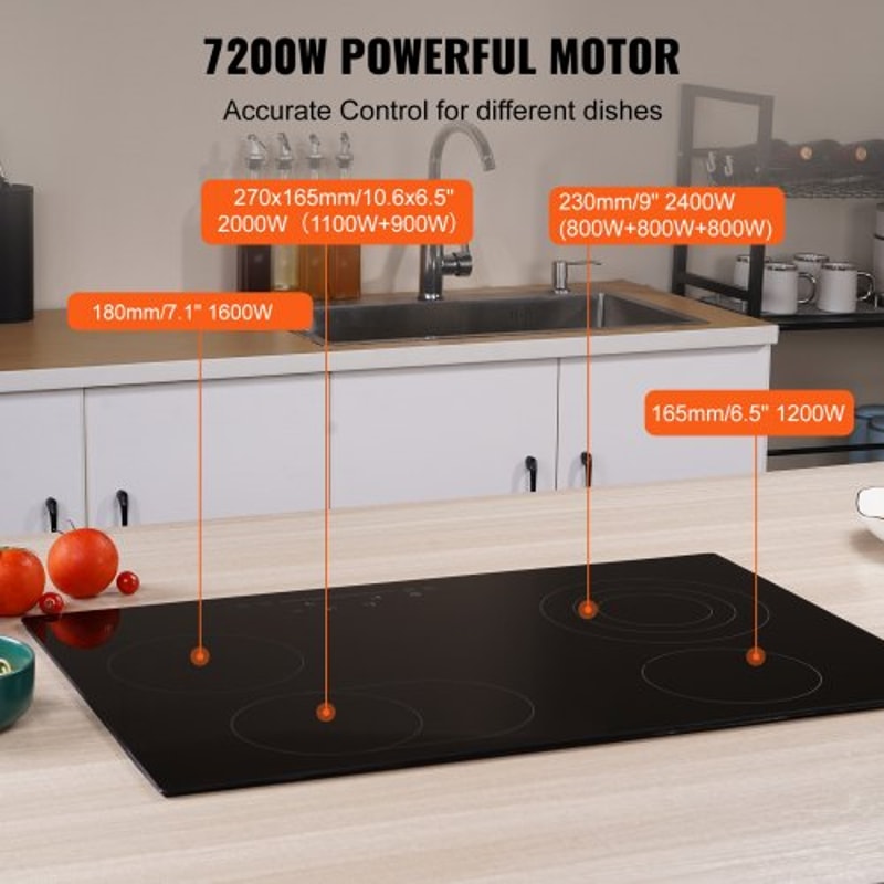 Built In Electric Ceramic Cooktop With 4 Burners Touch Controls 1