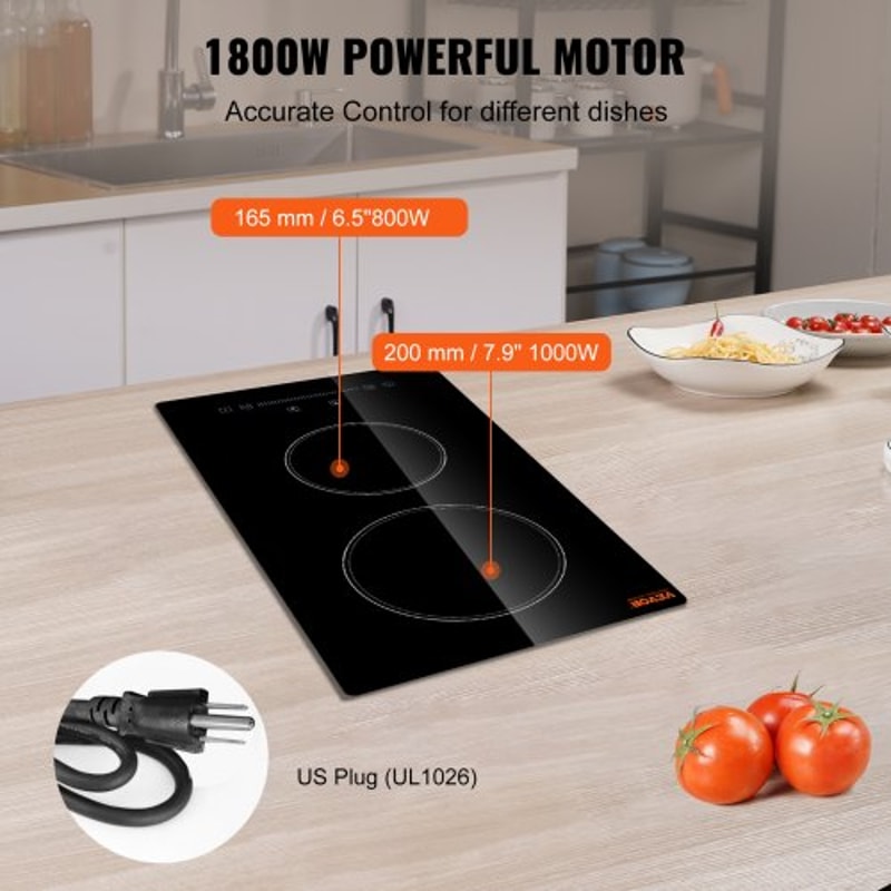 Built In 2 Burner Glass Radiant Electric Cooktop With Touch Control 1