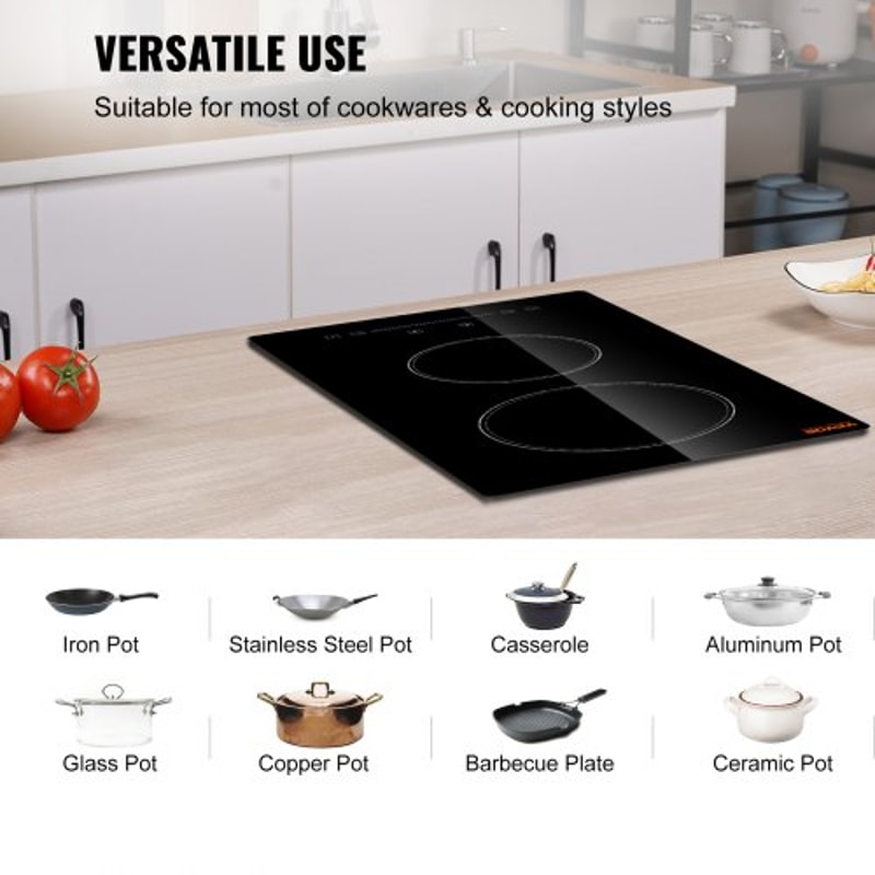 Built In 2 Burner Glass Radiant Electric Cooktop With Touch Control 2