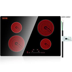 premium built in electric cooktop 4 burners with touch controls & timer