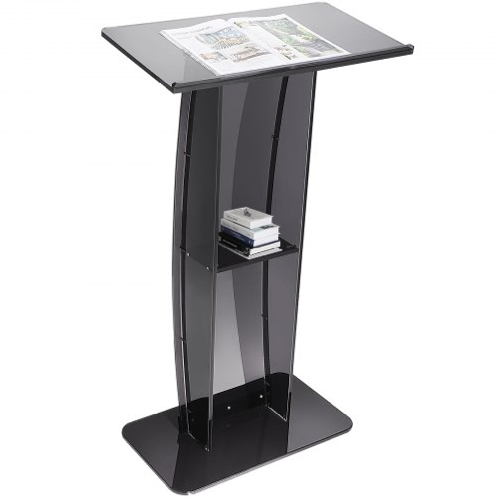 Premium Clear Acrylic Podium Stand With Wide Reading Surface 0