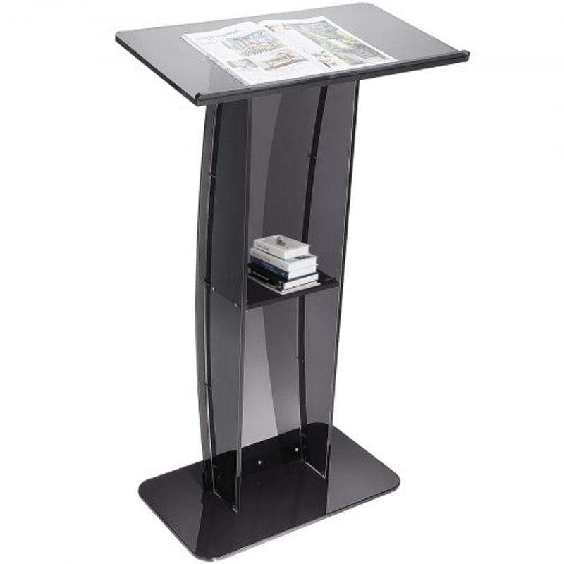 Premium Clear Acrylic Podium Stand With Wide Reading Surface 0