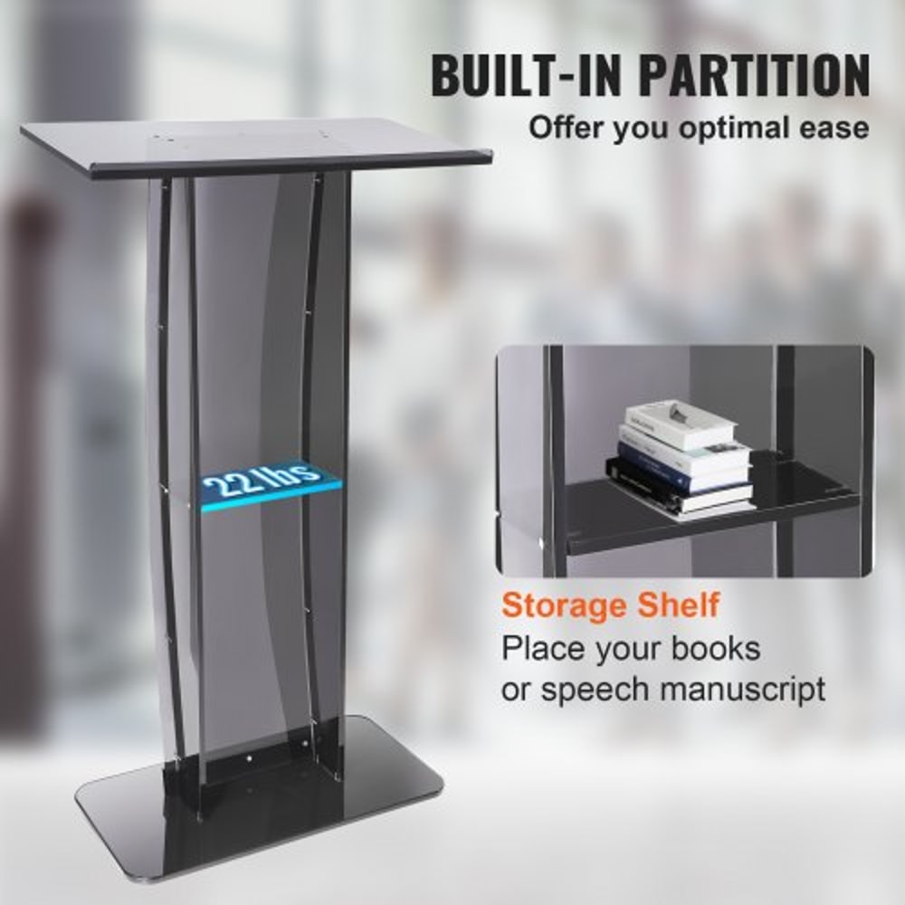 Premium Clear Acrylic Podium Stand With Wide Reading Surface 5