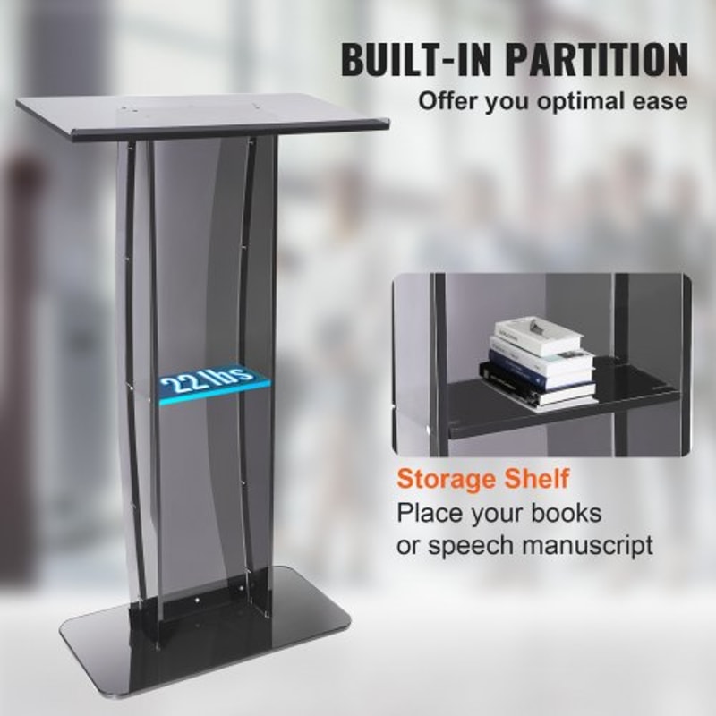 Premium Clear Acrylic Podium Stand With Wide Reading Surface 5
