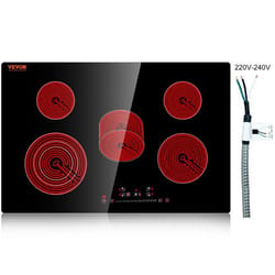 built in electric cooktop with 5 burners and sensor touch controls