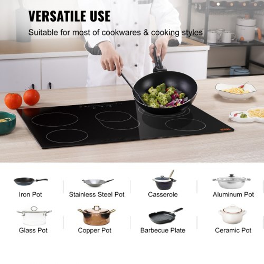 Built In Electric Cooktop With 5 Burners And Sensor Touch Controls 3