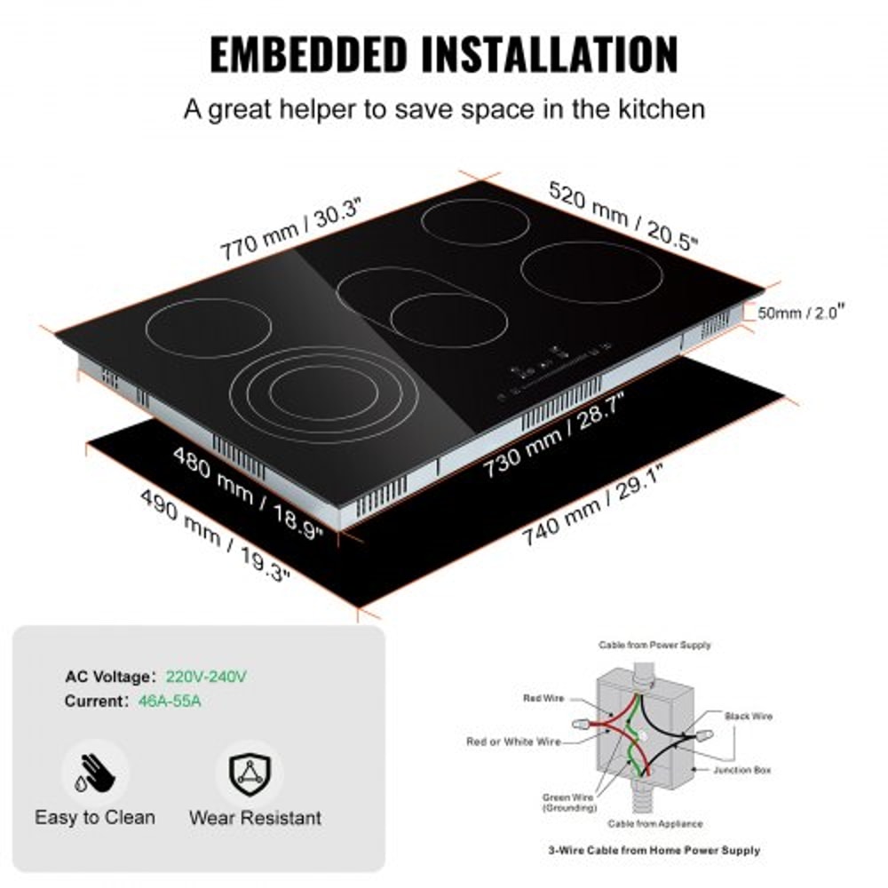 Built In Electric Cooktop With 5 Burners And Sensor Touch Controls 6