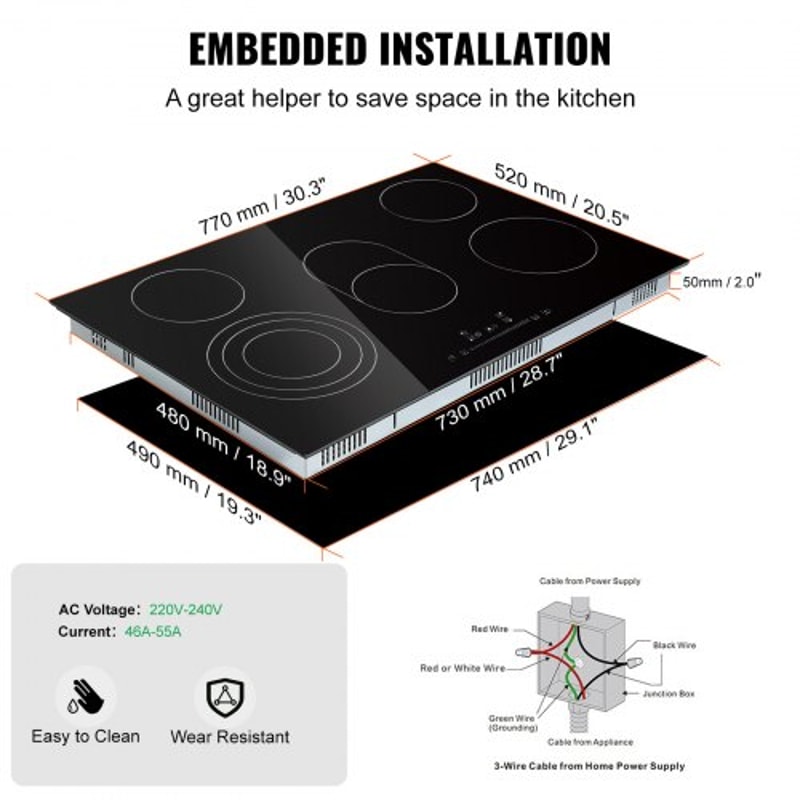 Built In Electric Cooktop With 5 Burners And Sensor Touch Controls 6