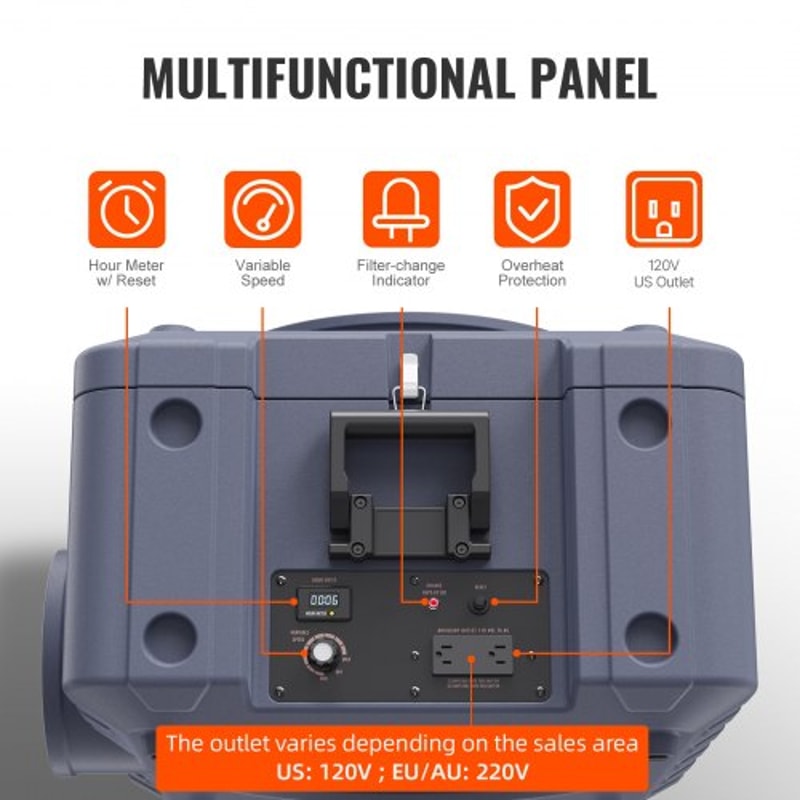 550 CFM Air Scrubber With 3 Stage HEPA Filtration Portable Negative Air Machine 3