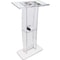 Clear Acrylic Podium Stand With Wide Desktop Storage Shelf 0