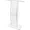 Clear Acrylic Podium Stand With Wide Desktop Storage Shelf 7