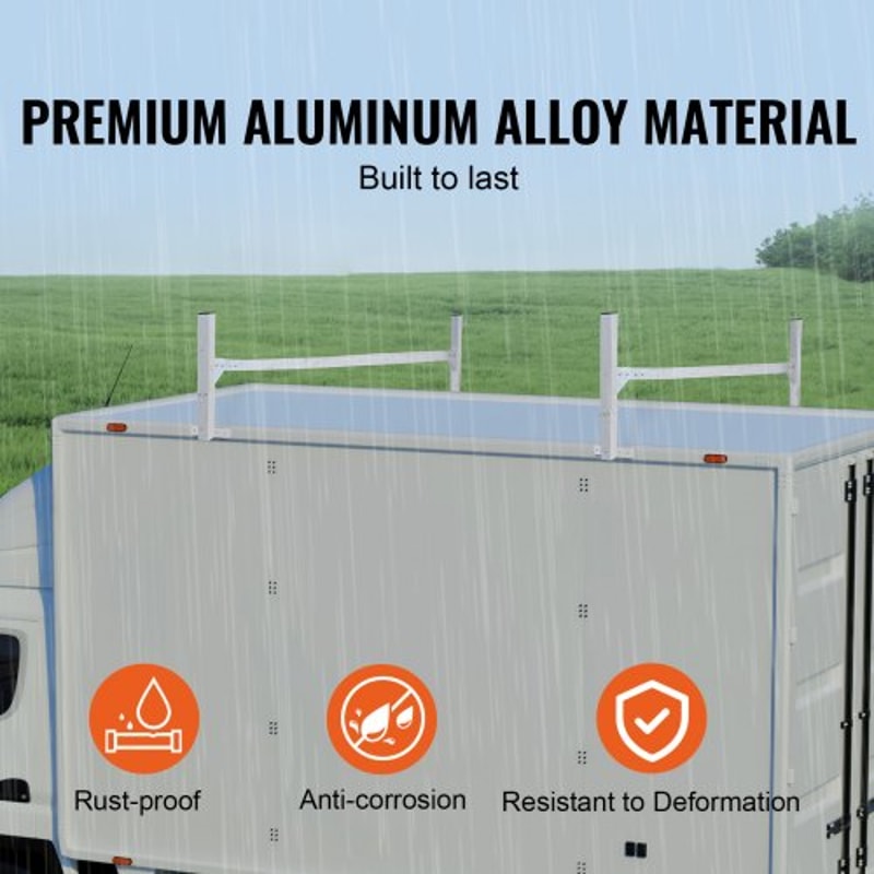 Adjustable Aluminum Van Roof Ladder Rack 400lb Heavy Duty Roof Rack 2