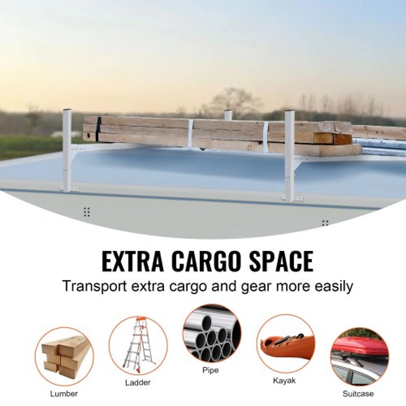 Adjustable Aluminum Van Roof Ladder Rack 400lb Heavy Duty Roof Rack 5