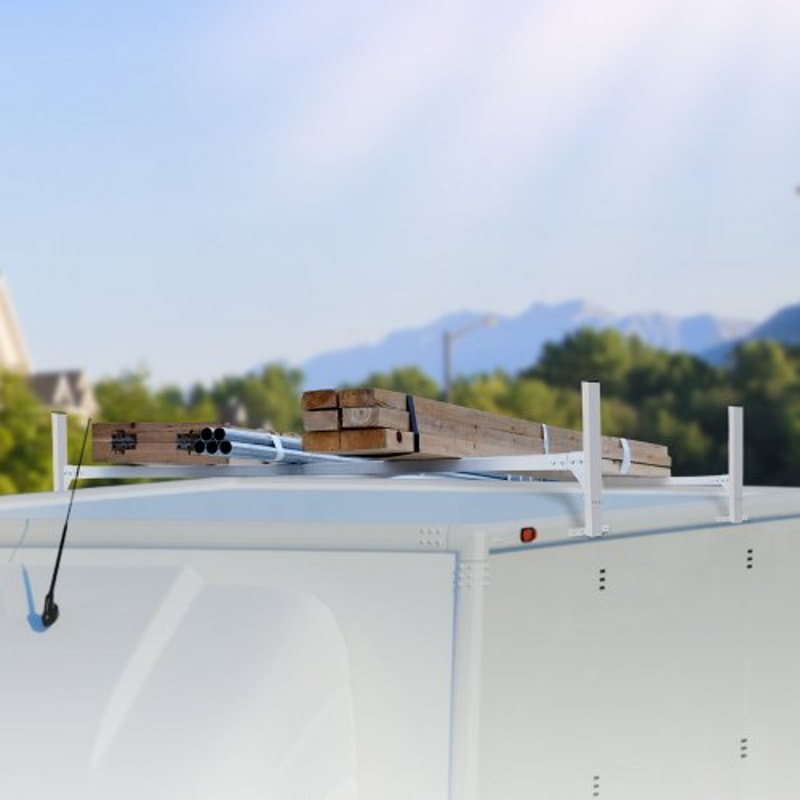 Adjustable Aluminum Van Roof Ladder Rack 400lb Heavy Duty Roof Rack 6