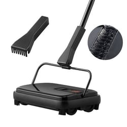 manual carpet sweeper for floors, rugs & pet hair