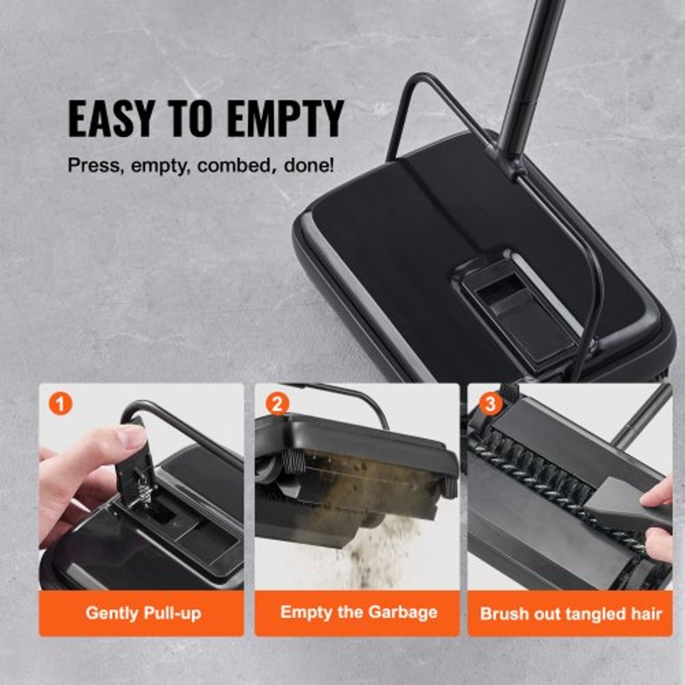 Manual Carpet Sweeper For Floors Rugs Pet Hair 3