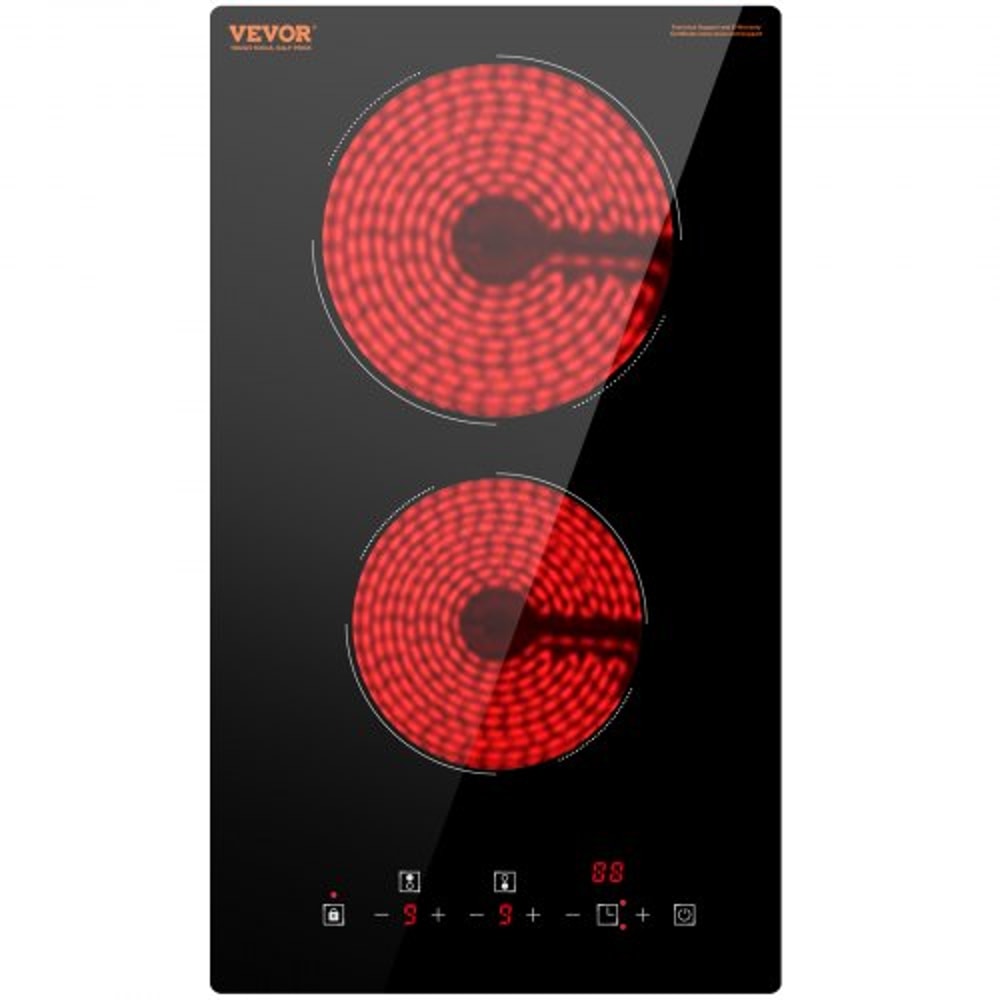 Built In Electric Cooktop 2 Burner Ceramic Stove Top With Sensor Touch Control Timer 0