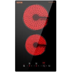 built in electric cooktop 2 burner ceramic stove top with sensor touch control & timer