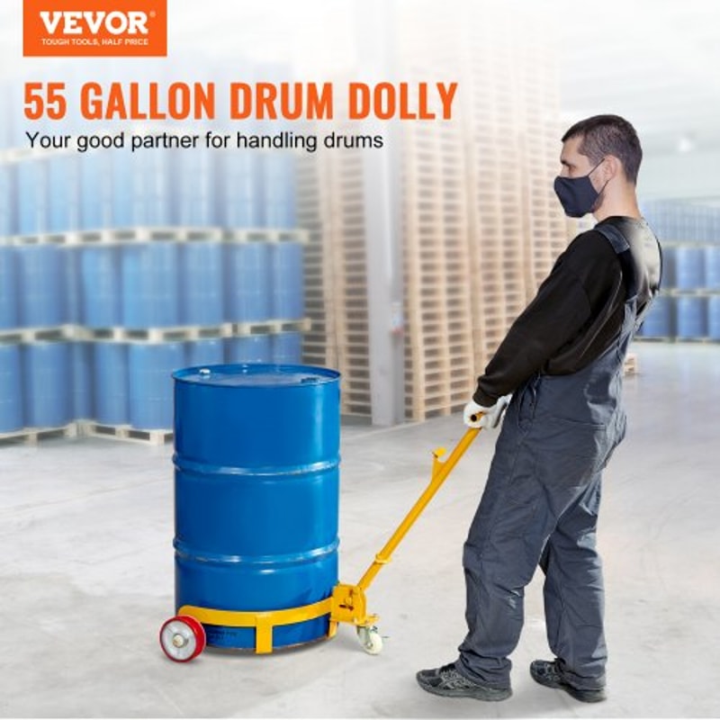 Heavy Duty 55 Gallon Drum Dolly Cart With Handle High Capacity 1