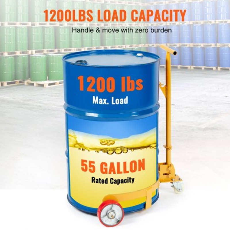 Heavy Duty 55 Gallon Drum Dolly Cart With Handle High Capacity 2