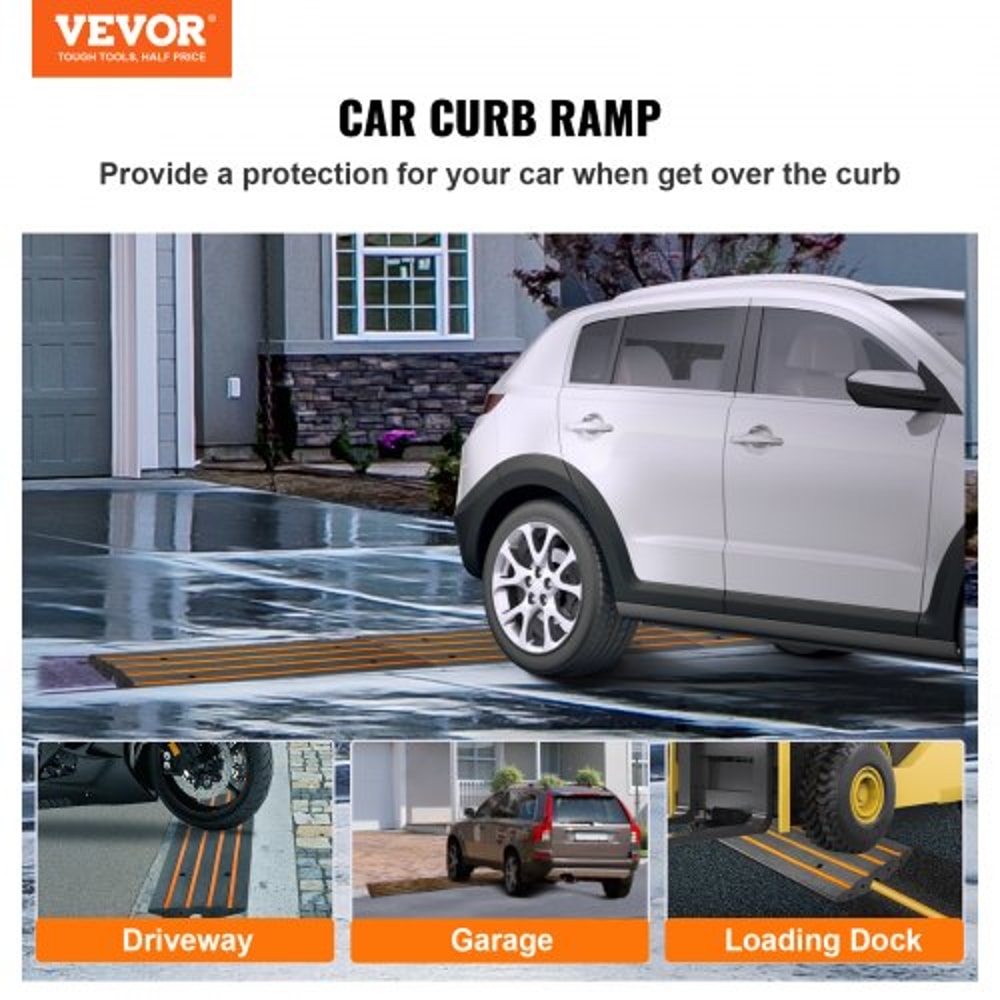 Heavy Duty Rubber Driveway Threshold Ramp Rise Curb Bridge Ramp 1