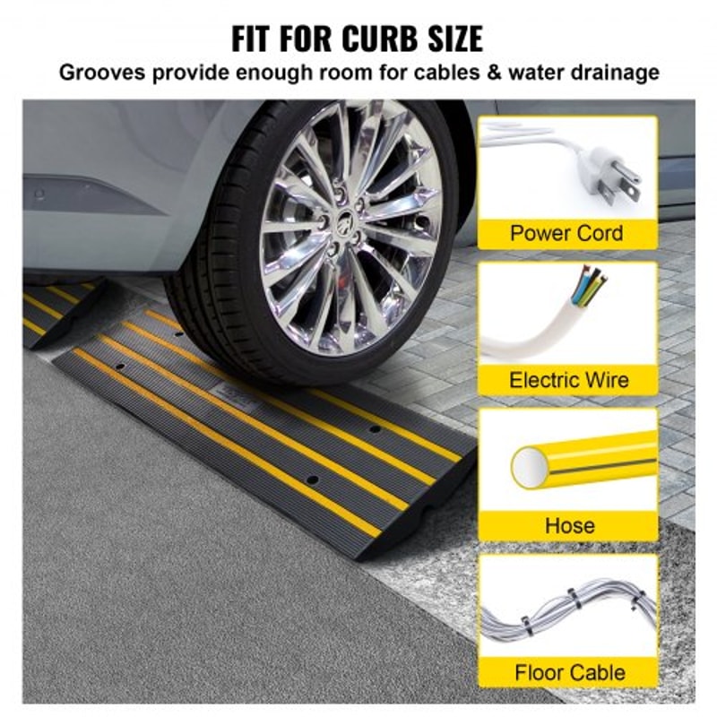 Heavy Duty Rubber Driveway Threshold Ramp Rise Curb Bridge Ramp 2