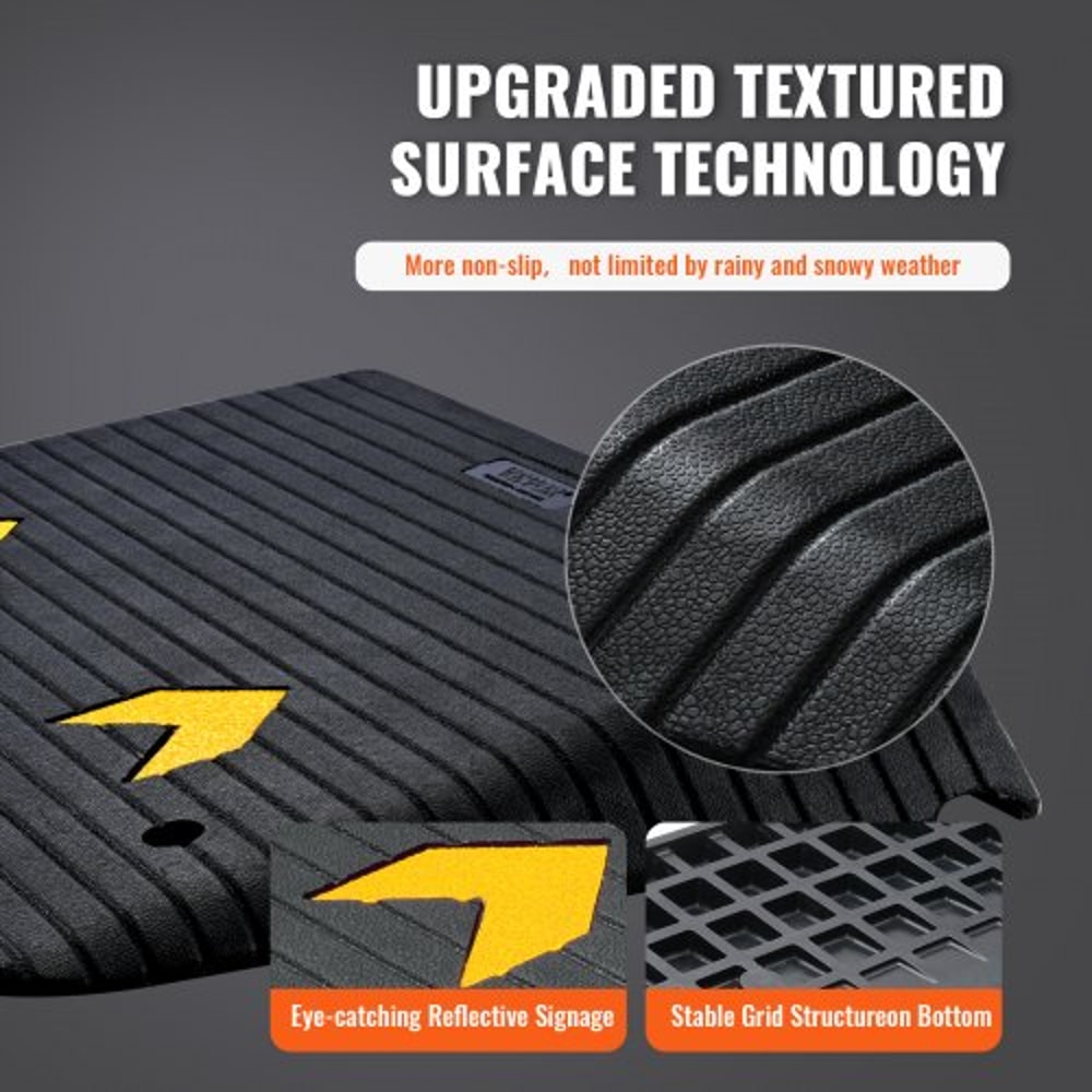 Premium Rubber Threshold Ramp Rise Heavy Duty Wheelchair & Curb Ramp with Non Slip Surface