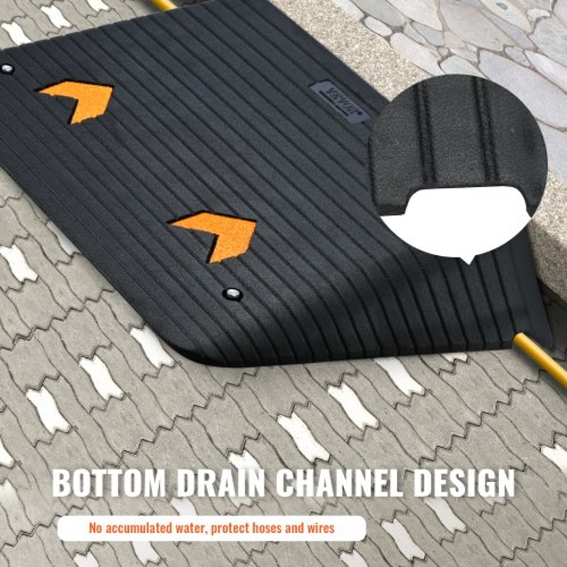Premium Rubber Threshold Ramp Rise Heavy Duty Wheelchair & Curb Ramp with Non Slip Surface