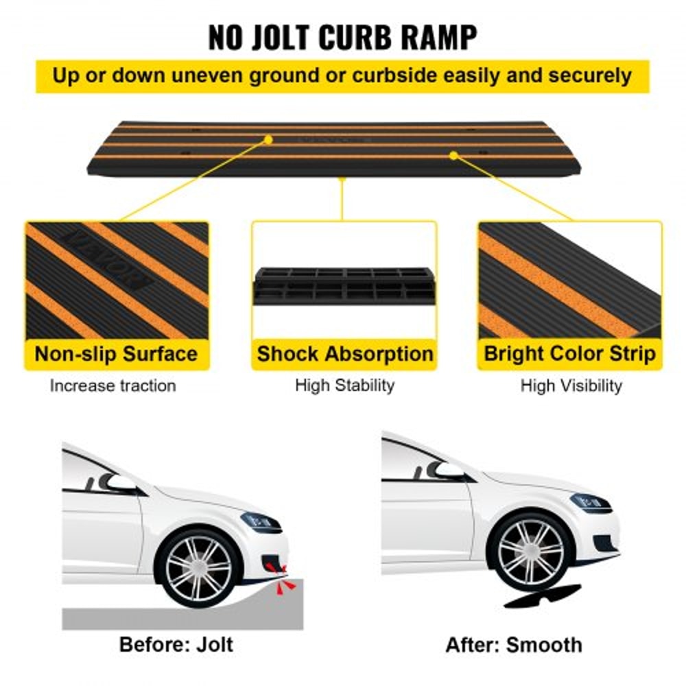 Heavy Duty Rubber Driveway Curb Ramp 26 Threshold Ramp For Garage Loading Dock 4