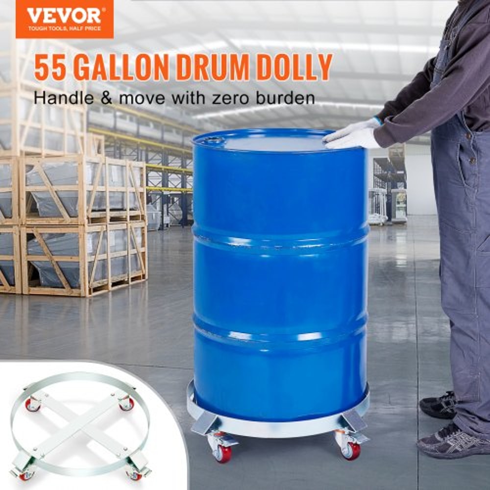 Premium Steel 55 Gallon Drum Dolly Cart With 1000lbs Load Capacity 1