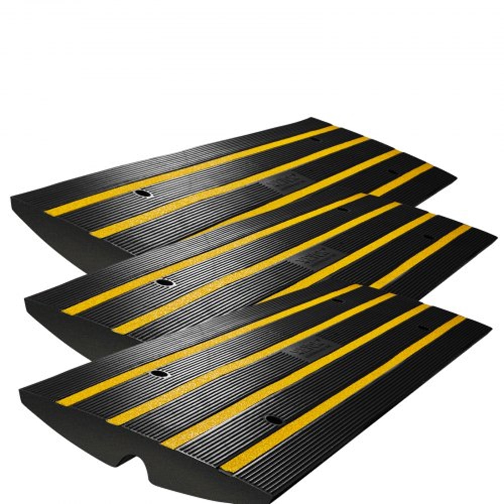 Heavy Duty Rubber Driveway Curb Ramps Expandable Threshold Ramp Set 8