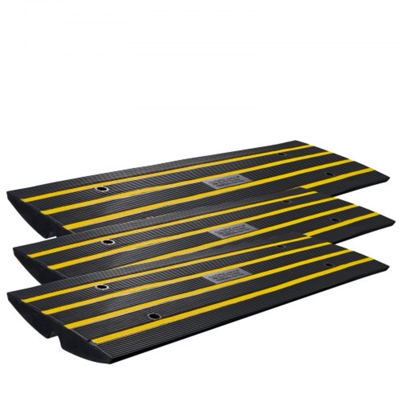 Heavy Duty Rubber Driveway Curb Ramps Expandable Threshold Ramp Set 9