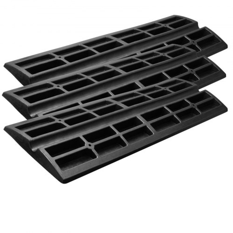 Heavy Duty Rubber Driveway Curb Ramps Expandable Threshold Ramp Set 10