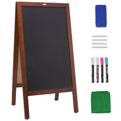 rustic wooden a frame chalkboard sign with chalk & magnetic eraser double sided sidewalk display board