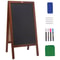 Rustic Wooden A Frame Chalkboard Sign With Chalk Magnetic Eraser Double Sided Sidewalk Display Boa 0