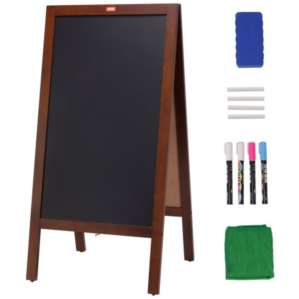 Rustic Wooden A Frame Chalkboard Sign With Chalk Magnetic Eraser Double Sided Sidewalk Display Boa 7