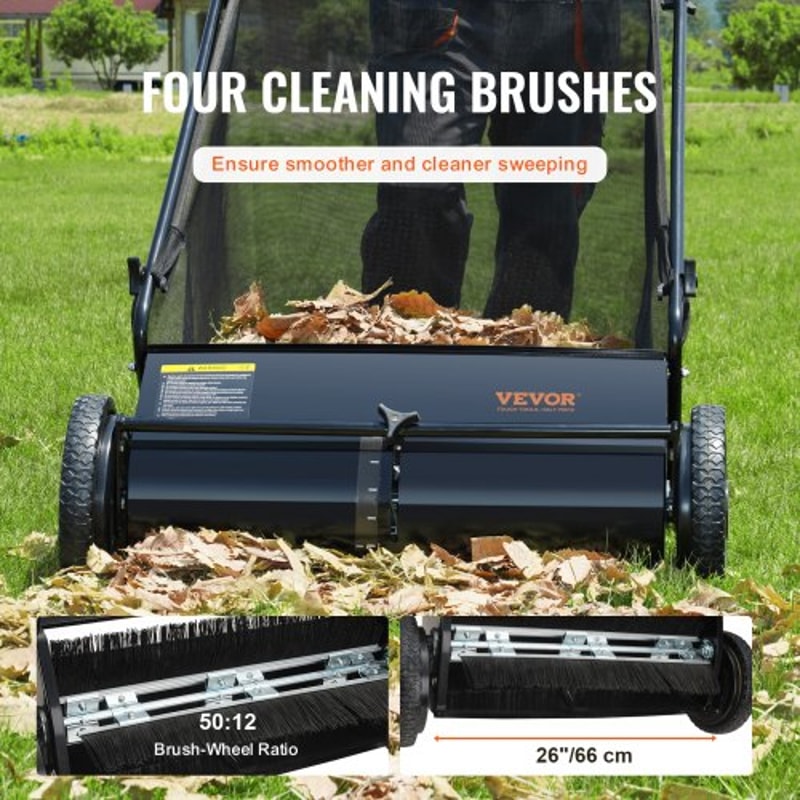 Premium Lawn Sweeper & Lawn Debris Collector with Bag